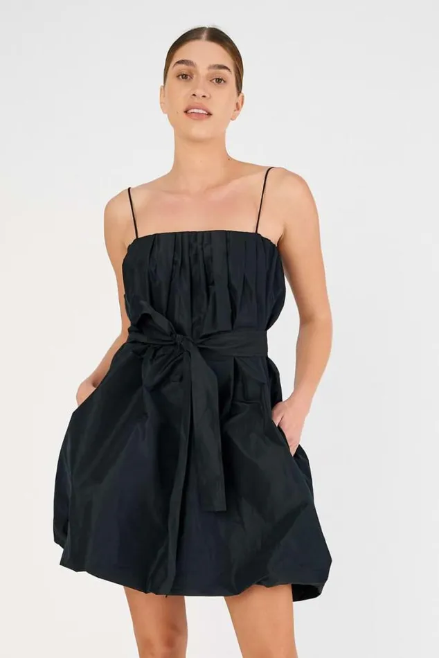 Oroton Dresses Taffeta Mini Dress Black 8211 Women