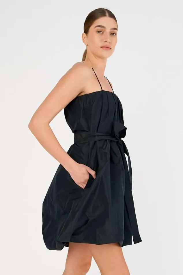Oroton Dresses Taffeta Mini Dress Black 8211 Women