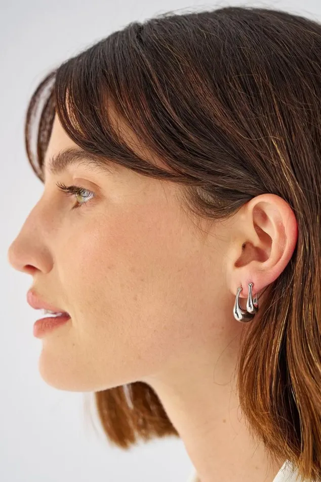 Oroton Earrings Kora Hoops Silver 8211 Jewellery