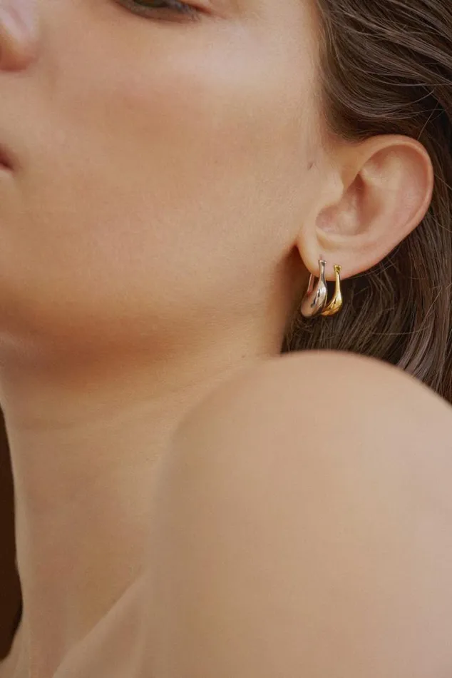 Oroton Earrings Kora Hoops Silver 8211 Jewellery