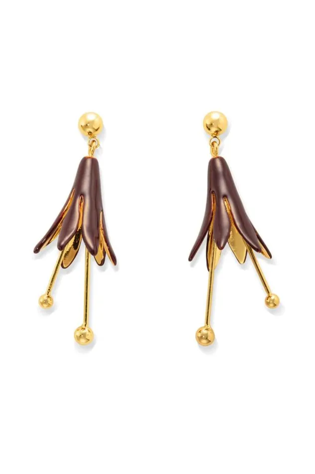 Oroton Earrings Lilium Drop Earrings Goldcurrant 8211 Jewellery