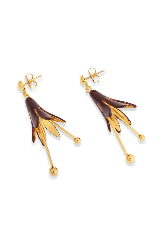 Oroton Earrings Lilium Drop Earrings Goldcurrant 8211 Jewellery