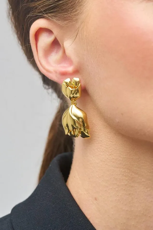 Oroton Earrings Tulip Drop Earrings Gold 8211 Jewellery