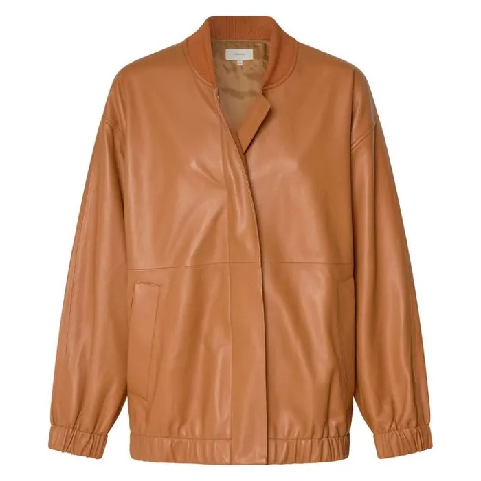 Oroton Jackets and Outerwear Leather Bomber Tan 8211 Women