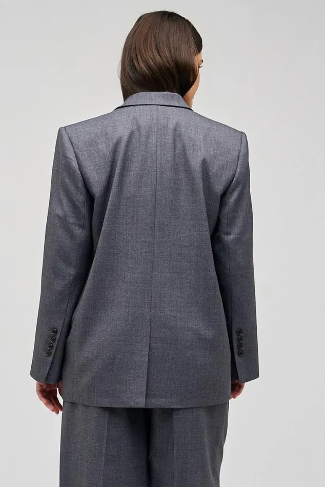 Oroton Jackets and Outerwear Man Style Blazer Dark Ash 8211 Women