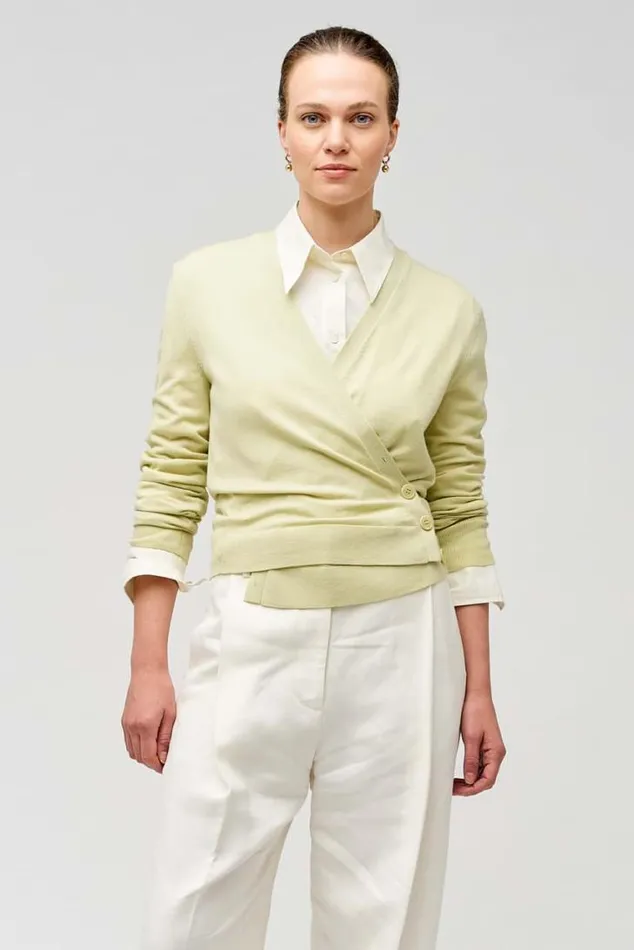 Oroton Knitwear Wrap Cardigan Fennel 8211 Women
