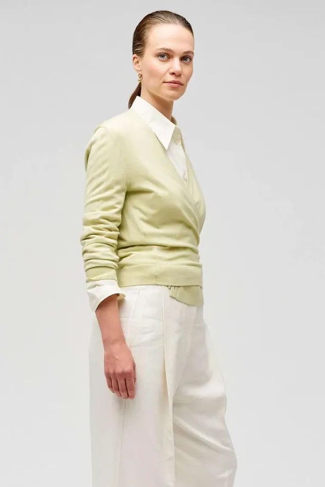 Oroton Knitwear Wrap Cardigan Fennel 8211 Women
