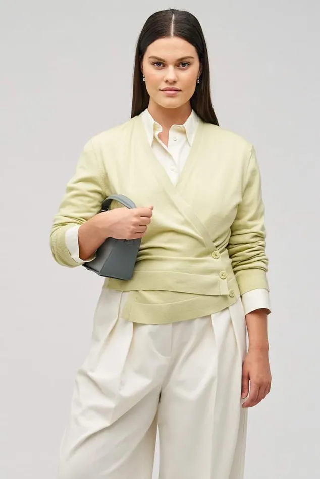 Oroton Knitwear Wrap Cardigan Fennel 8211 Women