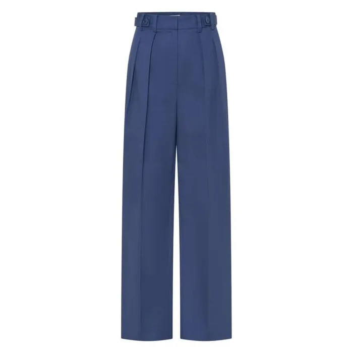 Oroton Pants Tab Detail Pant Workwear Blue 8211 Women