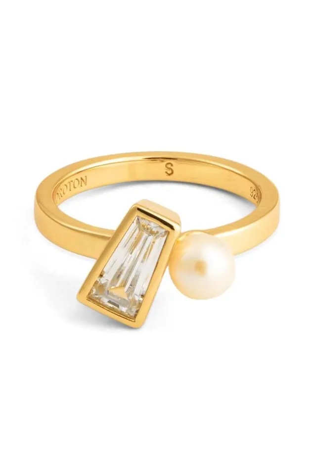 Oroton Rings Calypso Pearl Ring 18k Gold 8211 Jewellery