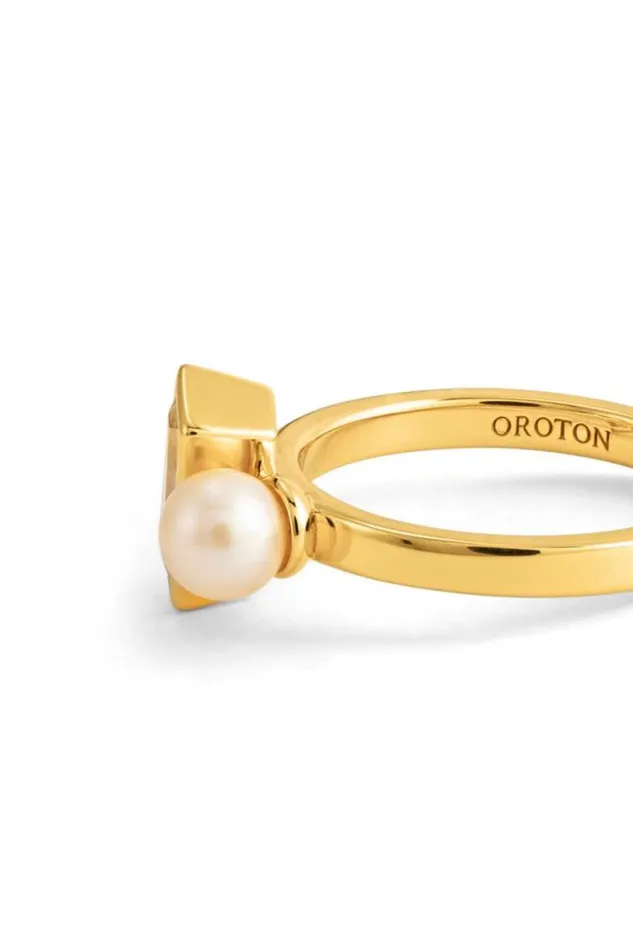 Oroton Rings Calypso Pearl Ring 18k Gold 8211 Jewellery