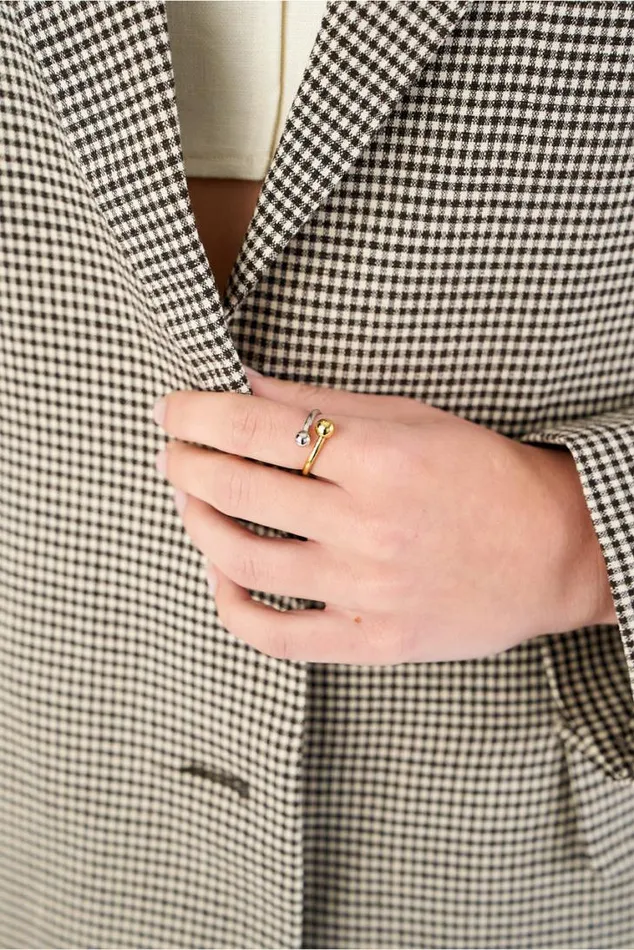 Oroton Rings Sphere Split Ring Goldsilver 8211 Jewellery