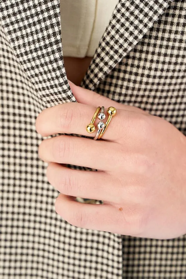Oroton Rings Sphere Split Ring Goldsilver 8211 Jewellery