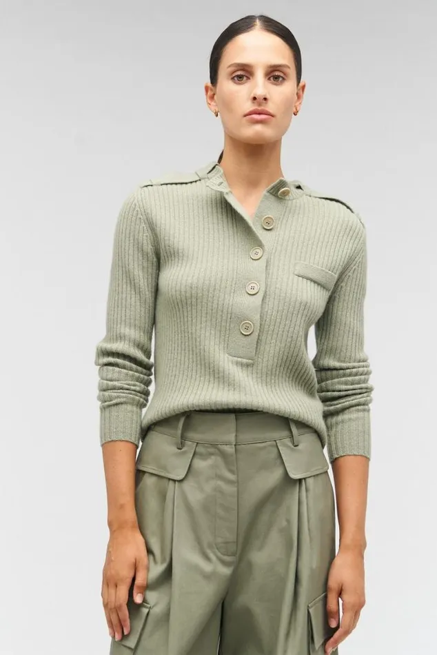 Oroton Sets Rib Henley Sage 8211 Women