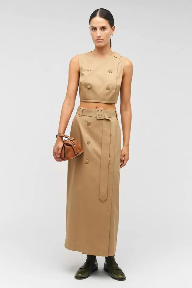 Oroton Skirts Wrap Utility Skirt Dark Camel 8211 Women