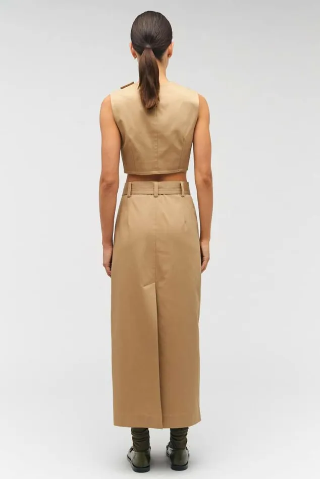 Oroton Skirts Wrap Utility Skirt Dark Camel 8211 Women