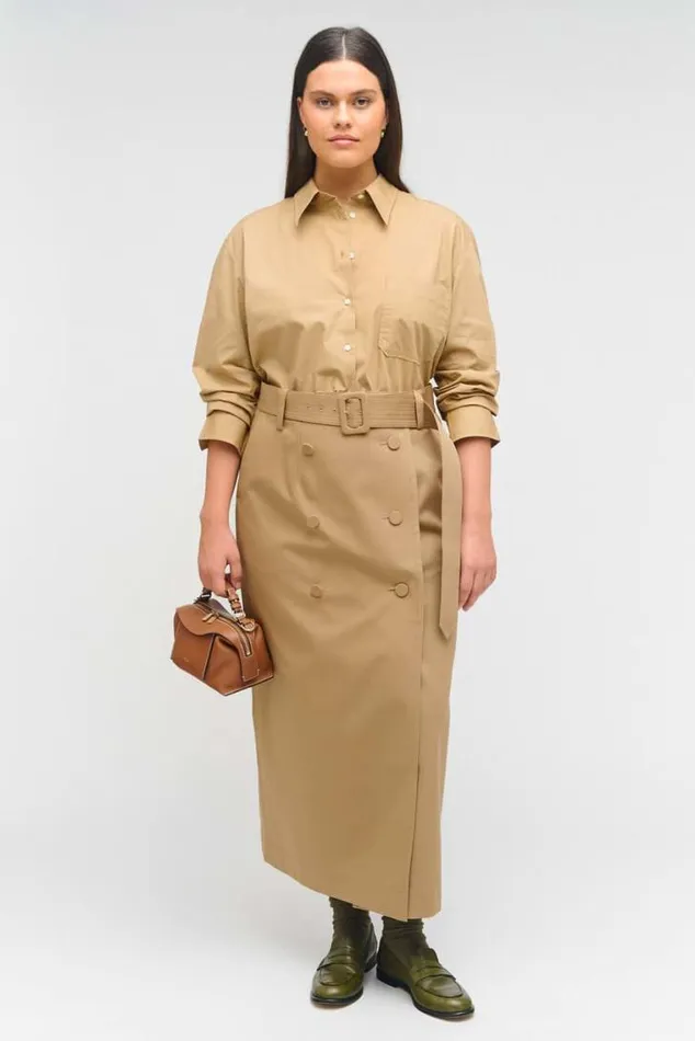 Oroton Skirts Wrap Utility Skirt Dark Camel 8211 Women