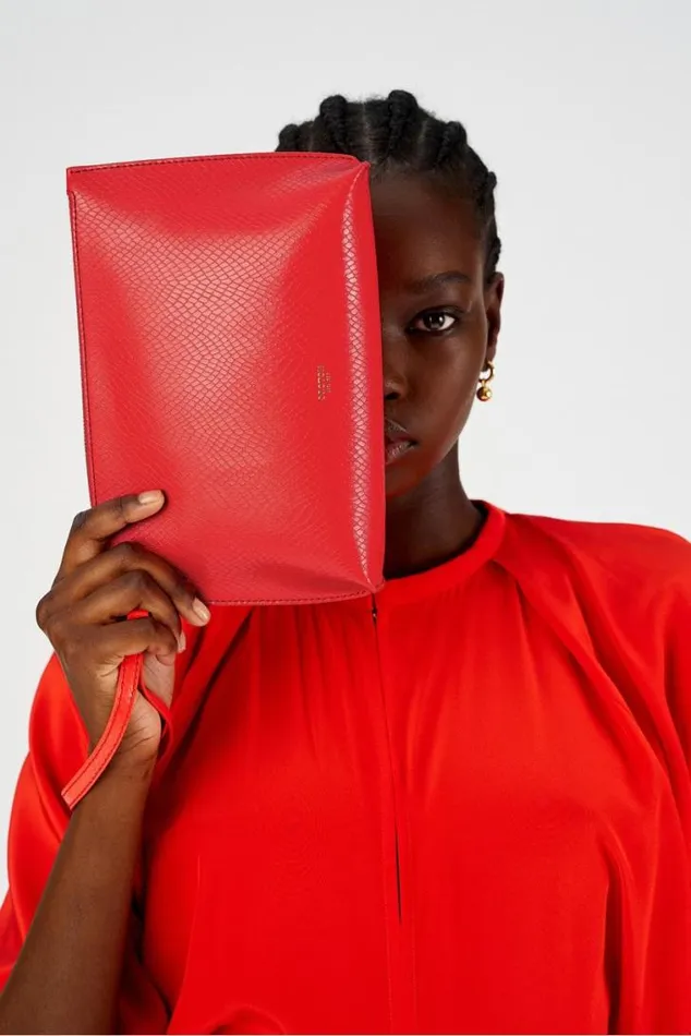 Oroton Wallets Mia Texture Pouch True Red 8211 Accessories