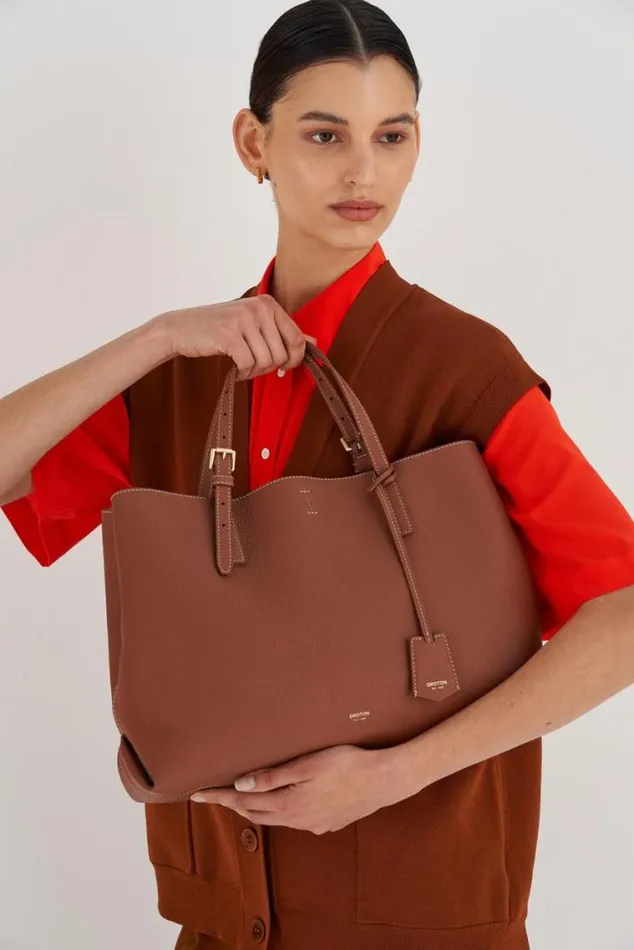 Oroton Work Margot Large Day Bag Whiskey 8211 Women