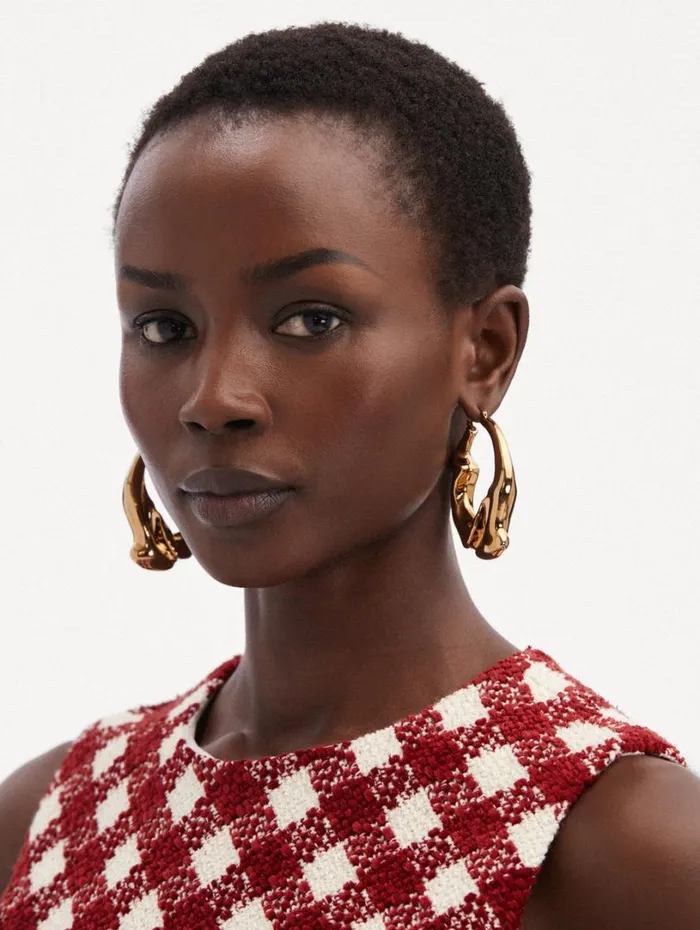 Oscar De La Renta Crushed Hoop Earrings Gold Women Earrings Oscar De La Renta Crushed Hoop Earrings Gold Women Earrings