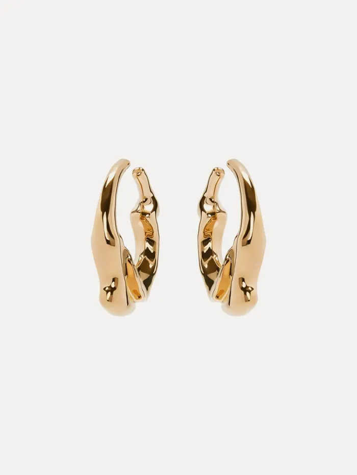 Oscar De La Renta Crushed Hoop Earrings Gold Women Earrings Oscar De La Renta Crushed Hoop Earrings Gold Women Earrings