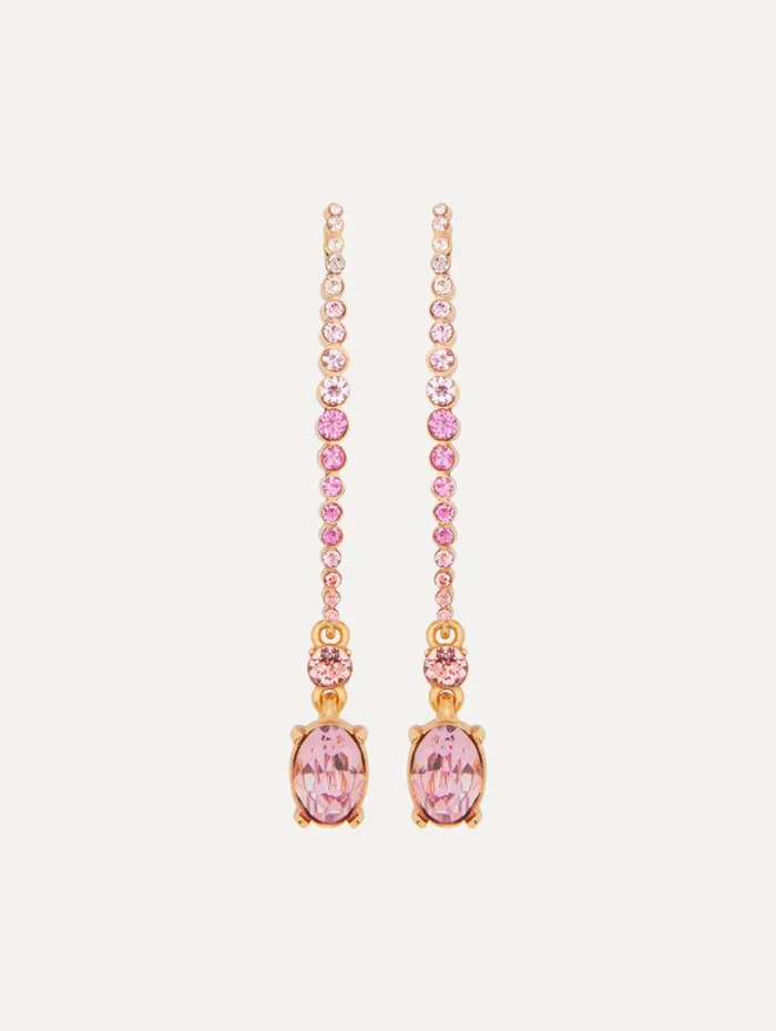 Oscar De La Renta Moon And Oval Drop Earrings Rose Gold Multi Women Earrings