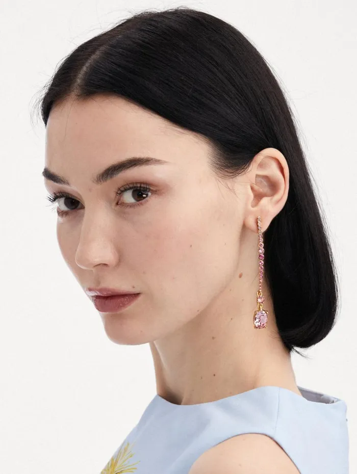 Oscar De La Renta Moon And Oval Drop Earrings Rose Gold Multi Women Earrings Oscar De La Renta Moon And Oval Drop Earrings Rose Gold Multi Women Earrings