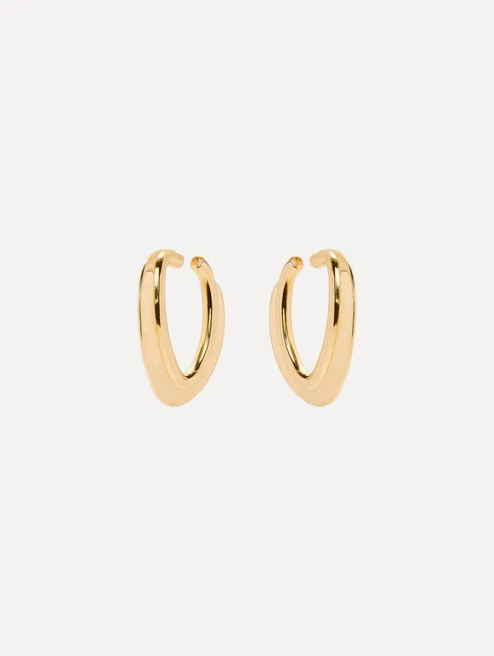 Oscar De La Renta O Disk Hoop Earrings Gold Women Earrings