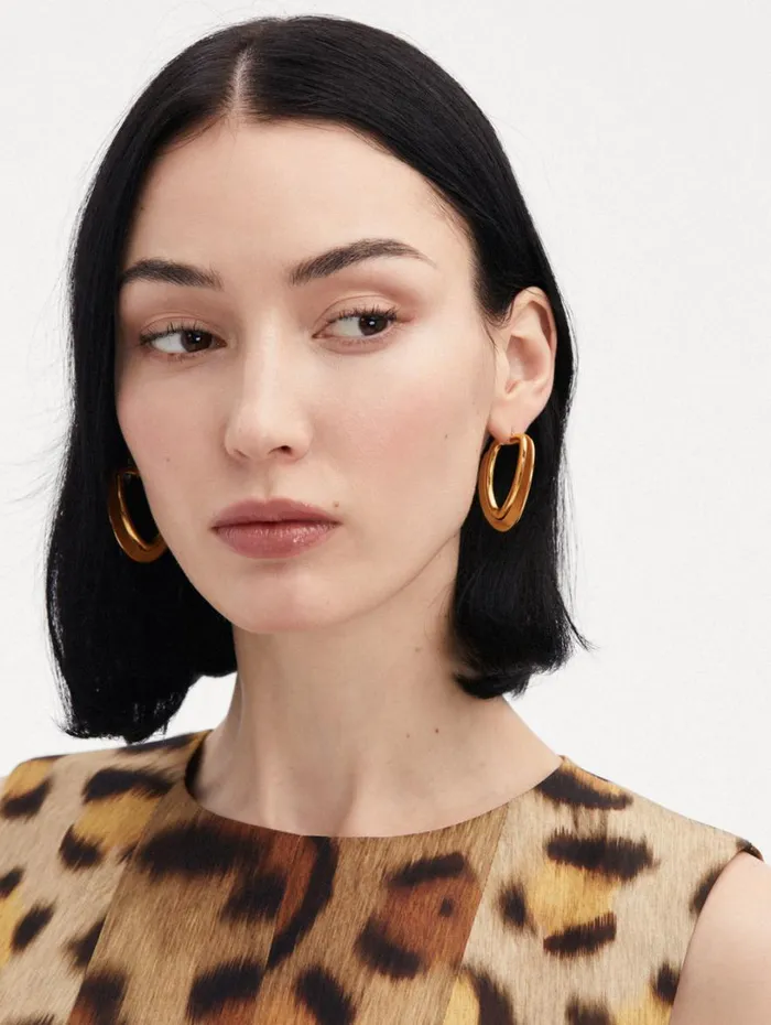 Oscar De La Renta O Disk Hoop Earrings Gold Women Earrings