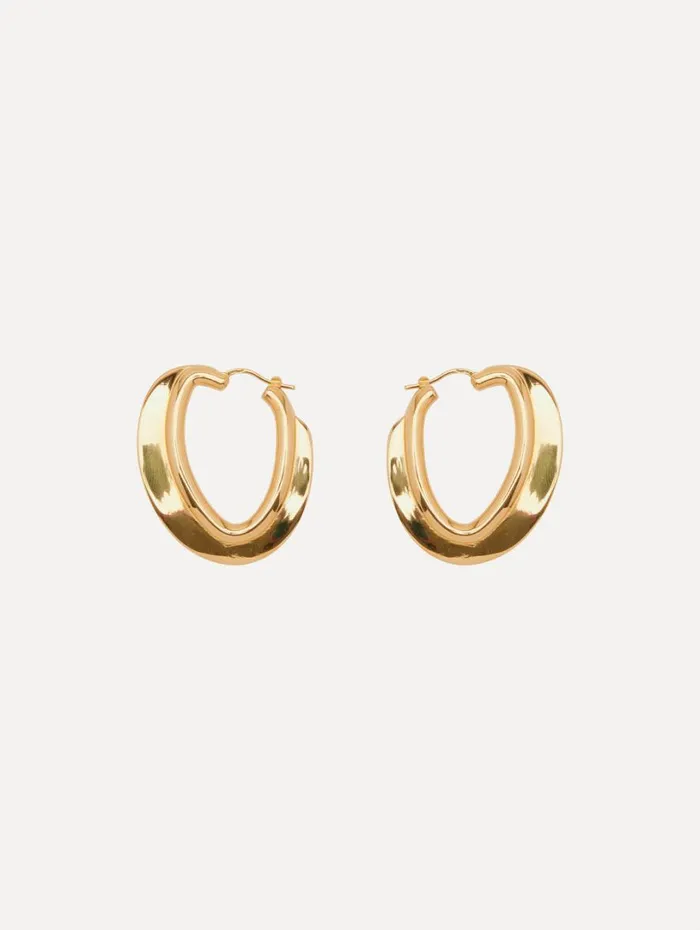 Oscar De La Renta O Disk Hoop Earrings Gold Women Earrings