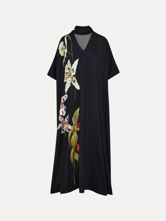Oscar De La Renta Orchid Jersey Caftan Women Dresses