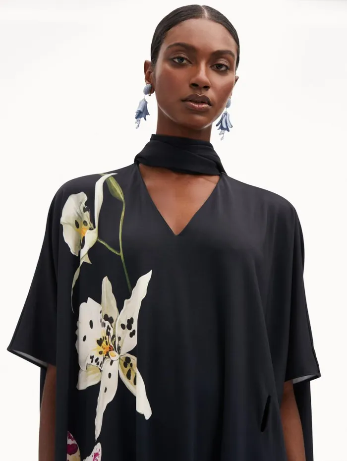 Oscar De La Renta Orchid Jersey Caftan Women Dresses