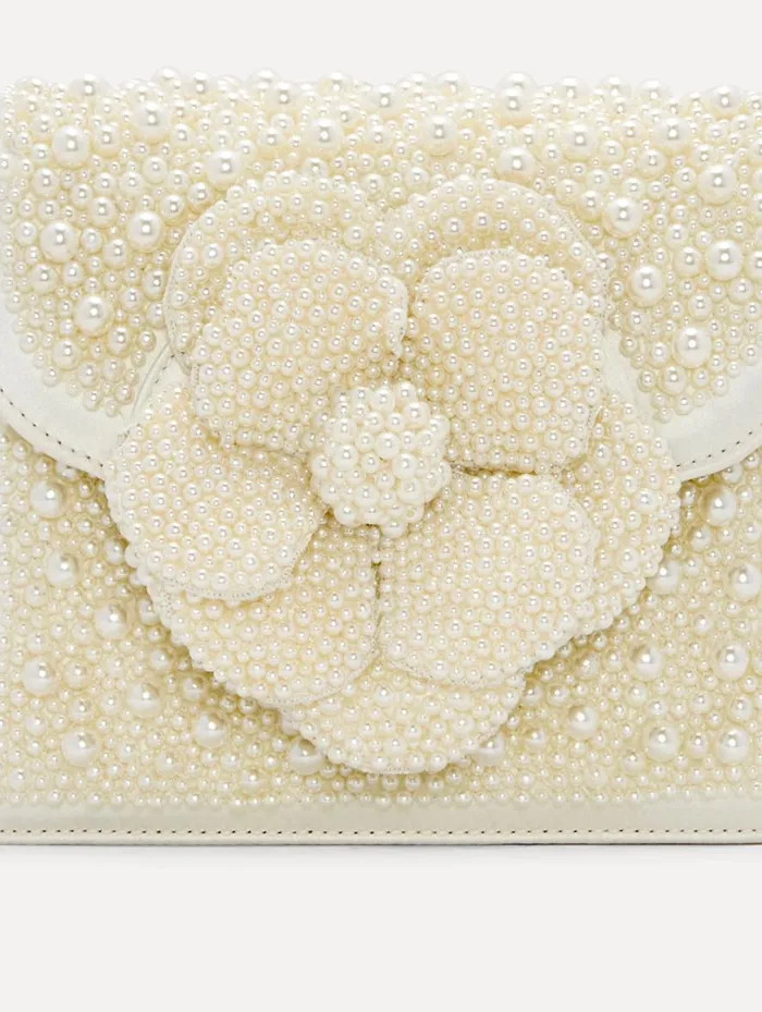 Oscar De La Renta Pearl Embroidered Mini TRO Bag Pearl Women Handbags