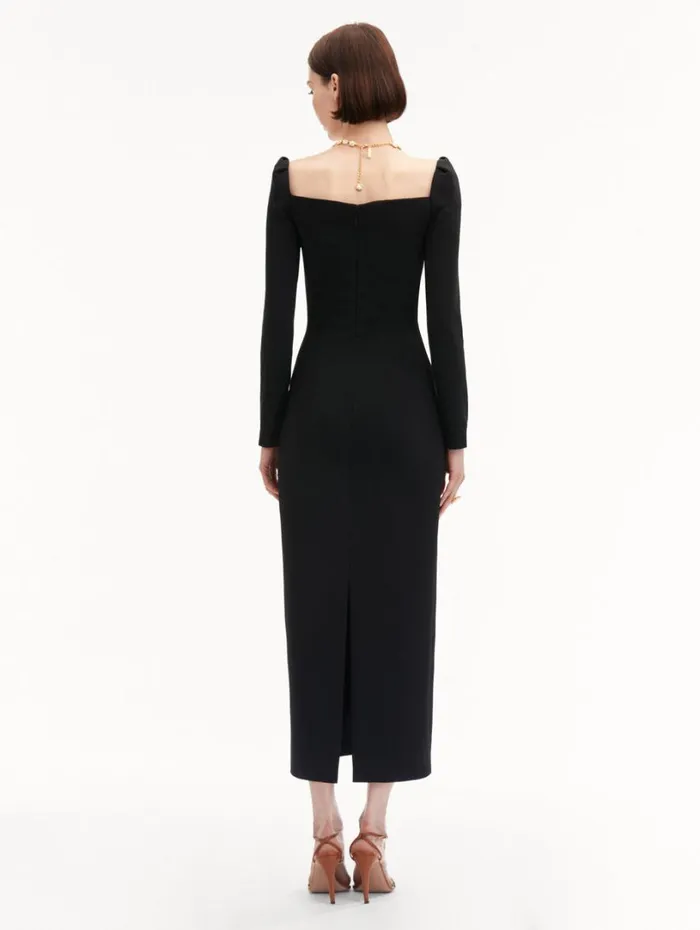 Oscar De La Renta Plunging Sweetheart Cocktail Dress Black Women Dresses Oscar De La Renta Plunging Sweetheart Cocktail Dress Black Women Dresses