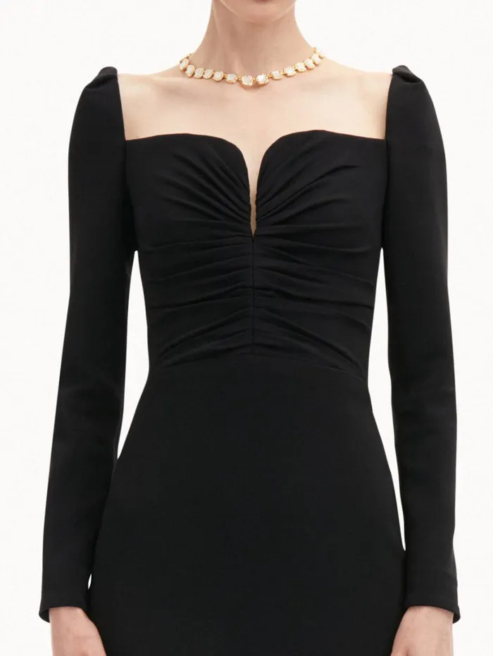 Oscar De La Renta Plunging Sweetheart Cocktail Dress Black Women Dresses Oscar De La Renta Plunging Sweetheart Cocktail Dress Black Women Dresses