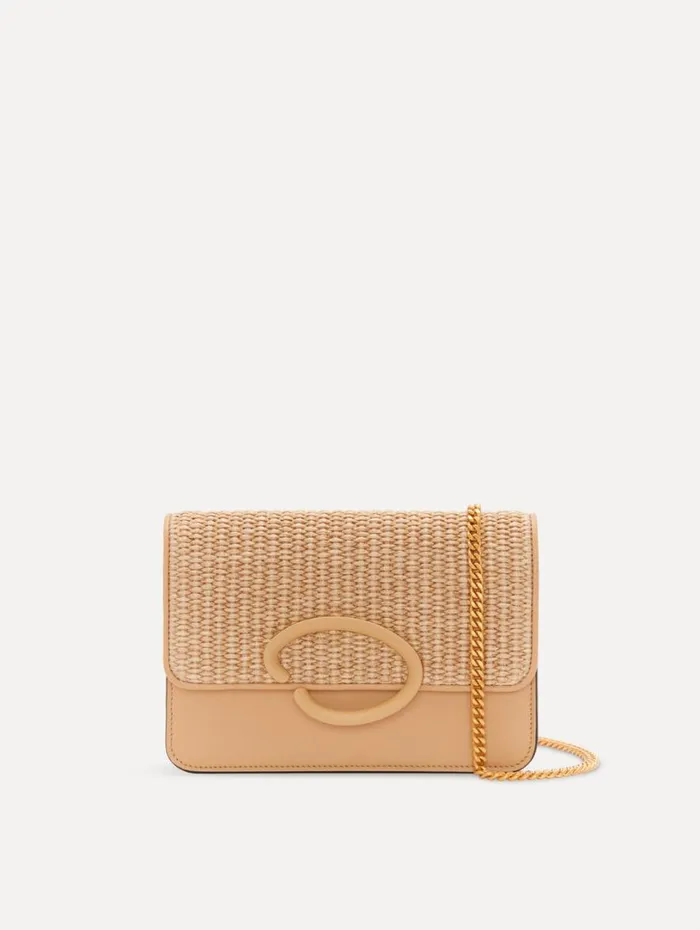 Oscar De La Renta Raffia Woven O Pochette Natural Women Handbags