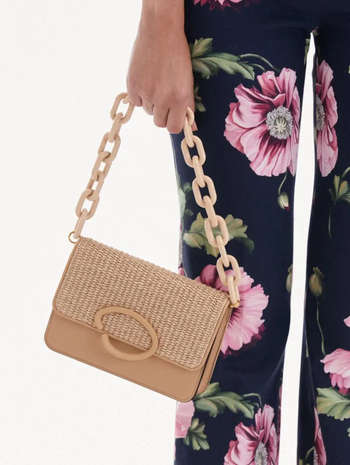 Oscar De La Renta Raffia Woven O Pochette Natural Women Handbags Oscar De La Renta Raffia Woven O Pochette Natural Women Handbags