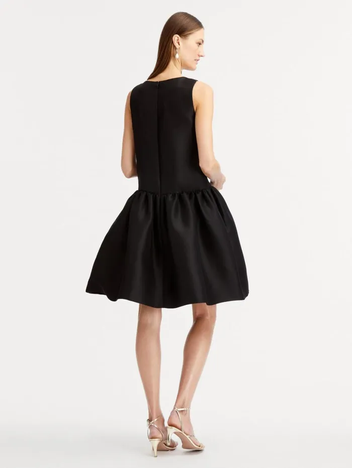 Oscar De La Renta Silk Drop Waist Cocktail Dress Black Women Dresses Oscar De La Renta Silk Drop Waist Cocktail Dress Black Women Dresses