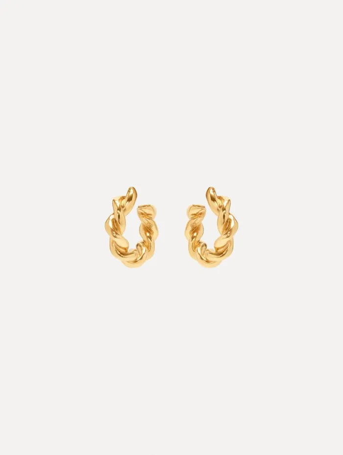 Oscar De La Renta Small Rope Hoop Earrings Gold Women Earrings