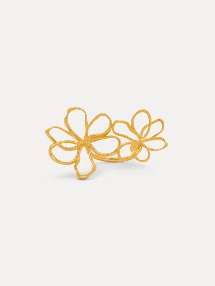 Oscar De La Renta Threaded Flower Ring Gold Women Rings Oscar De La Renta Threaded Flower Ring Gold Women Rings