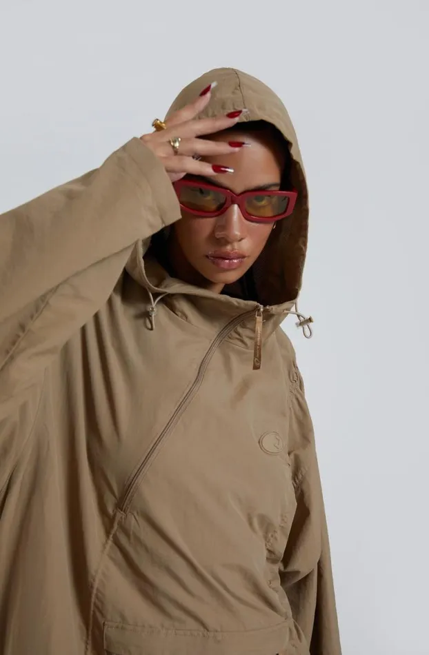 Outerwear Women Jaded London Noho Nylon Cagoule With Half Zip Detail