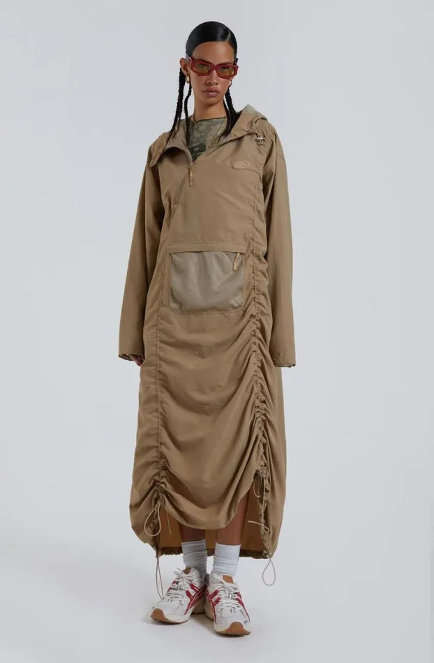 Outerwear Women Jaded London Noho Nylon Cagoule With Half Zip Detail