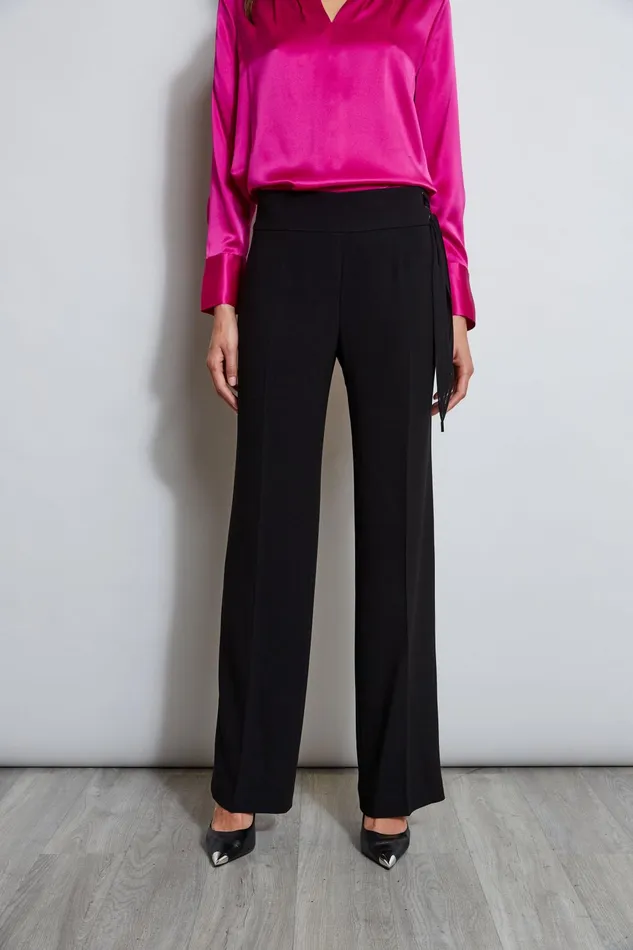 Outlet 8211 Women Bottoms Elie Tahari Crepe Side Tie Pant Black