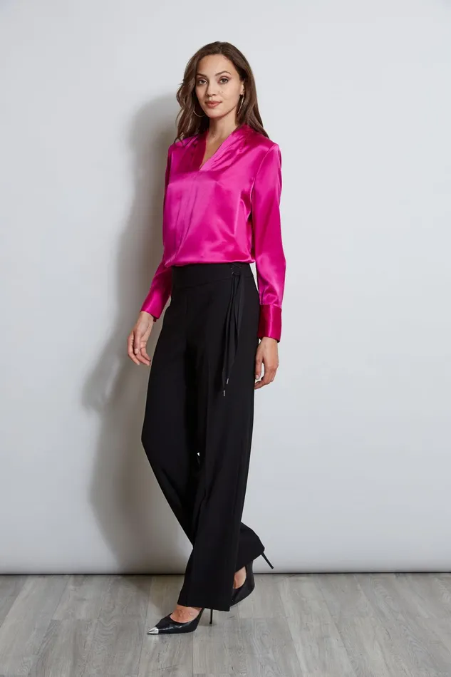 Outlet 8211 Women Bottoms Elie Tahari Crepe Side Tie Pant Black