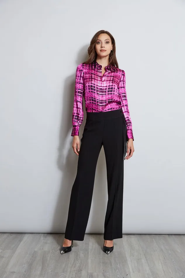 Outlet 8211 Women Bottoms Elie Tahari Crepe Side Tie Pant Black