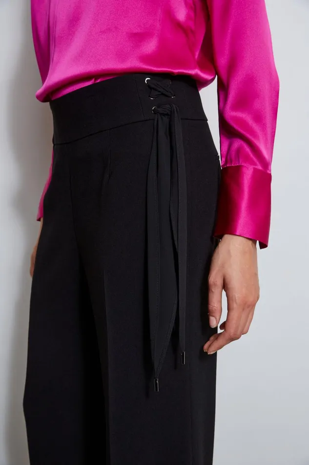 Outlet 8211 Women Bottoms Elie Tahari Crepe Side Tie Pant Black