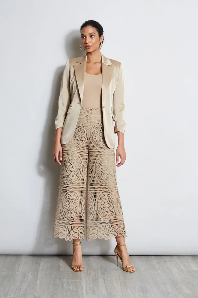 Outlet 8211 Women Bottoms Elie Tahari Lace Palazzo Pant Sandcastle
