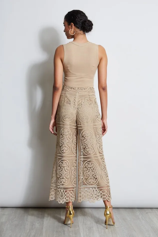 Outlet 8211 Women Bottoms Elie Tahari Lace Palazzo Pant Sandcastle