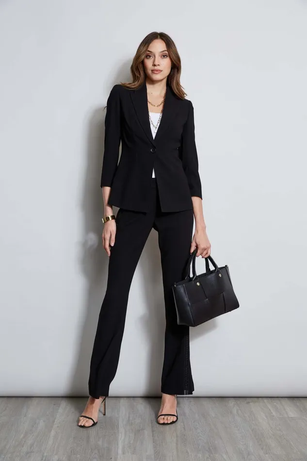Outlet 8211 Women Bottoms Elie Tahari Lace Trim Fit and Flare Pant Black