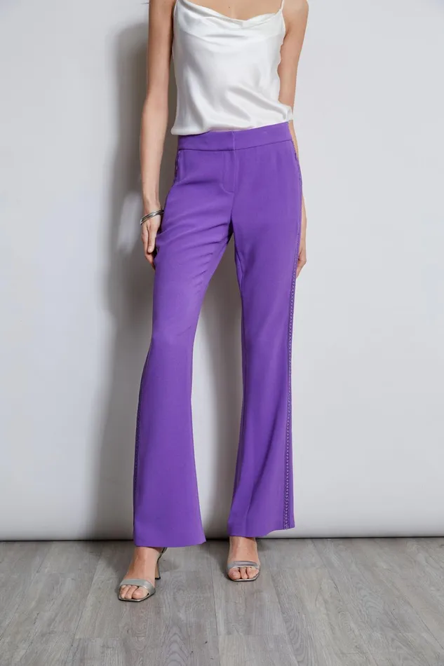 Outlet 8211 Women Bottoms Elie Tahari Lace Trim Fit and Flare Pant Violet